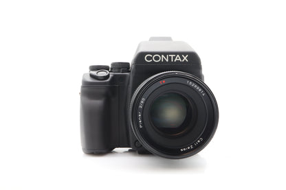 Contax 645af + 80mm 2.0 lens + cassette+ prisma